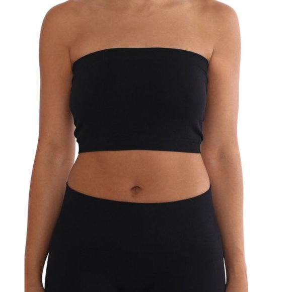 (NEW) Non-slip Stretchy Seamless Active Flexible Womens Band Tube Crop Top/Olive - Picture 8 of 10